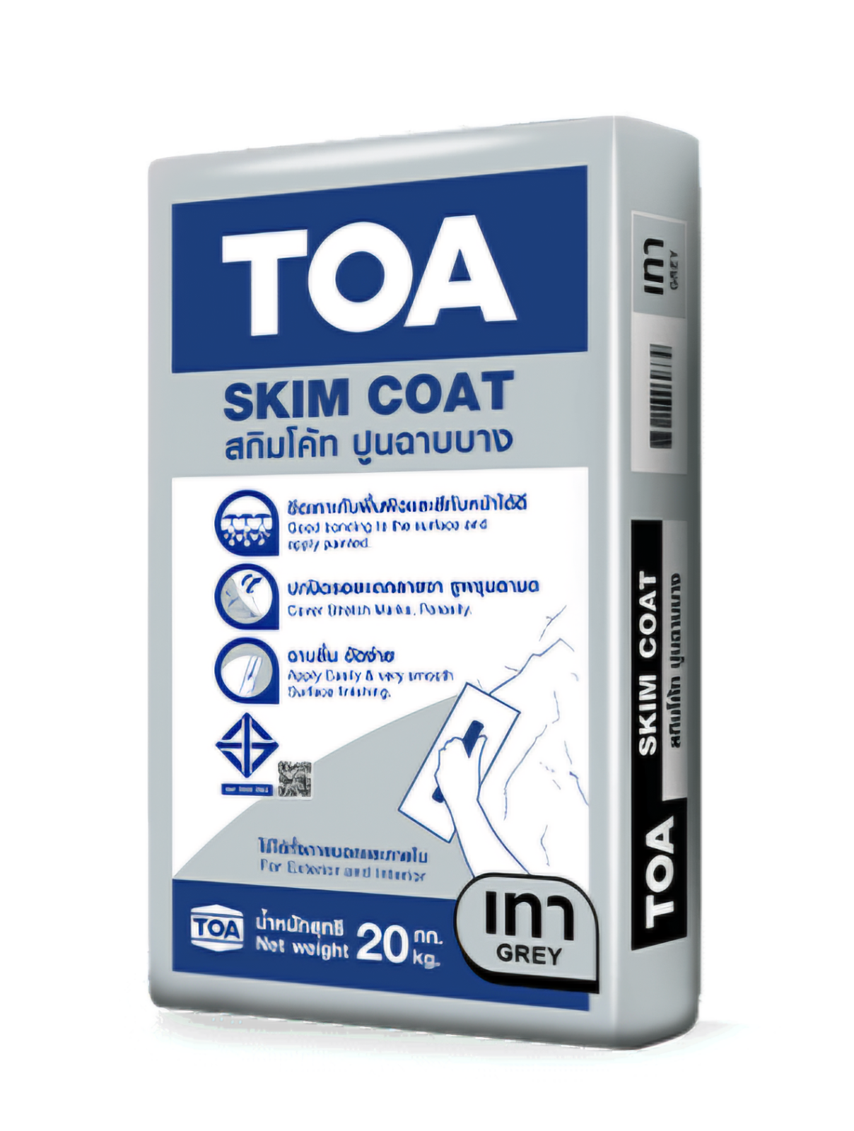 ปูนฉาบ TOA สกิมโค้ท เทา 20กก.
