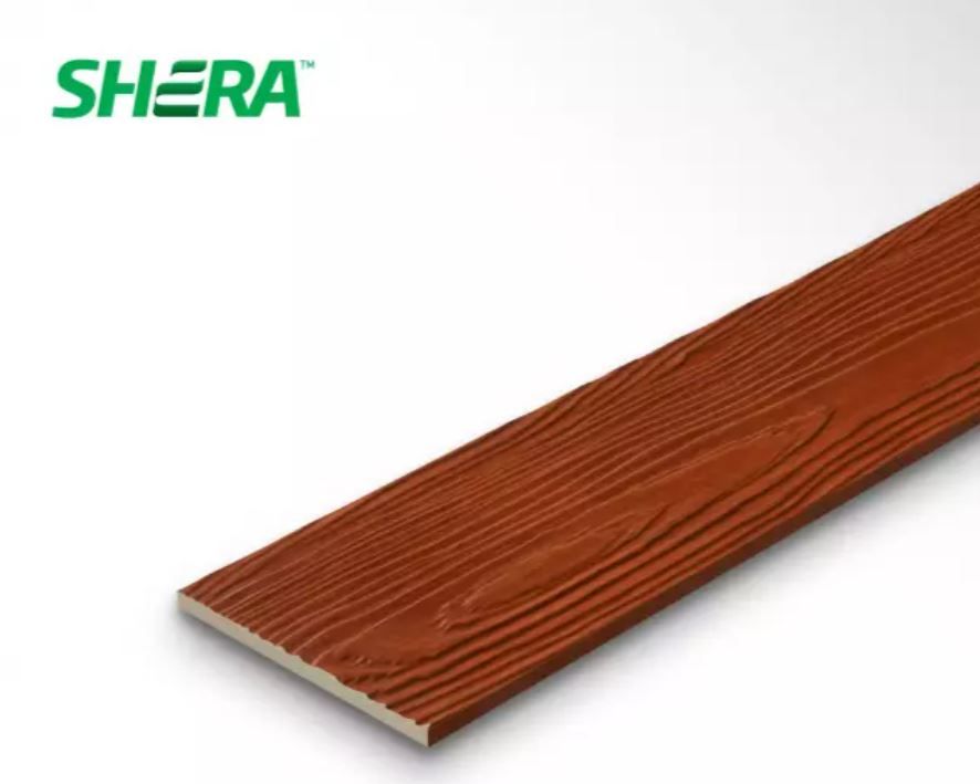 ไม้ฝา เฌอร่า รุ่นขอบตรง ผิวลายสัก 6"*3.00 ม. สีแดงเชอรี่