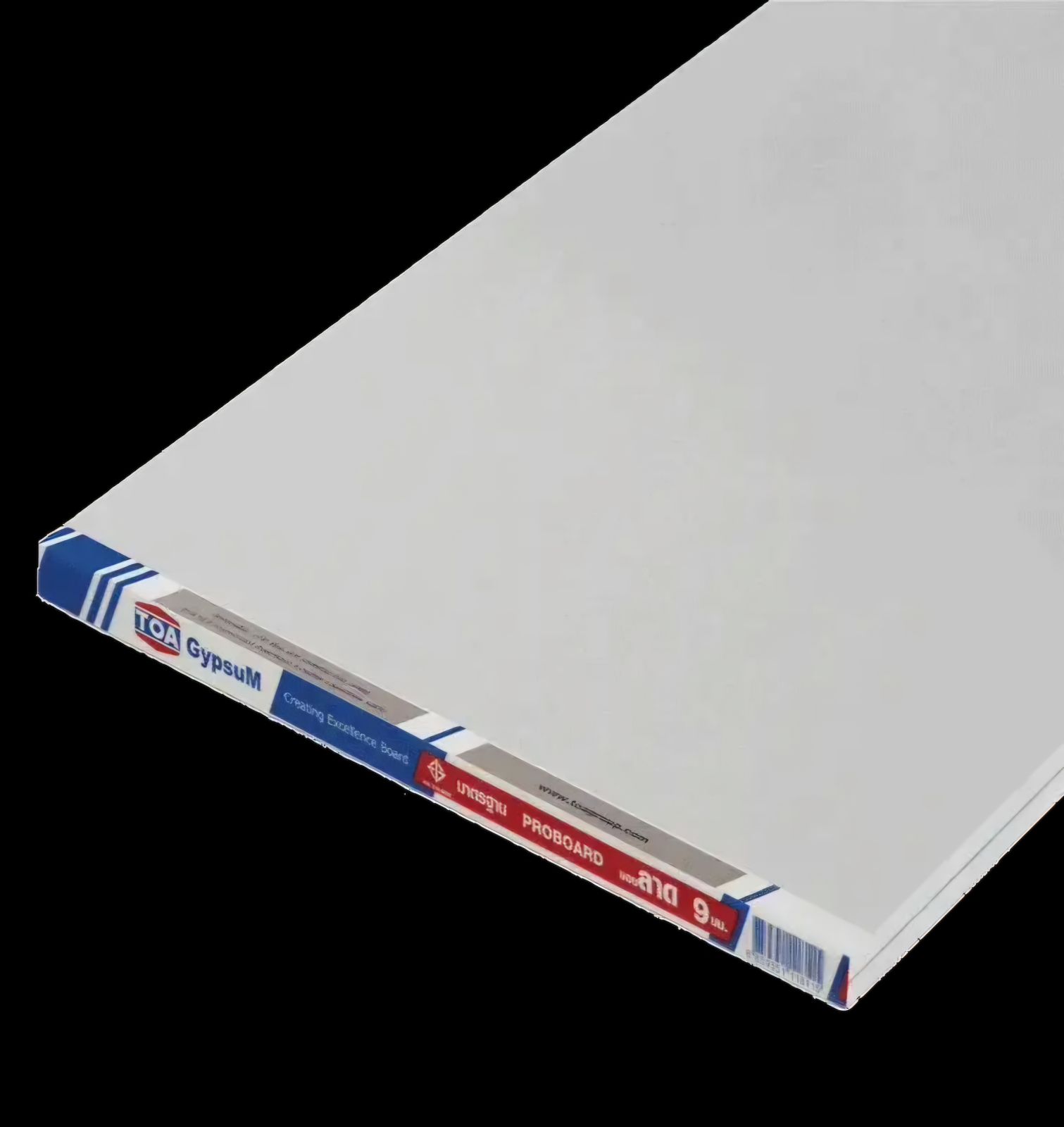 ยิปซั่มบอร์ด ตราทีโอเอ(TOA) 120*240*9 มม. (ขอบลาด)