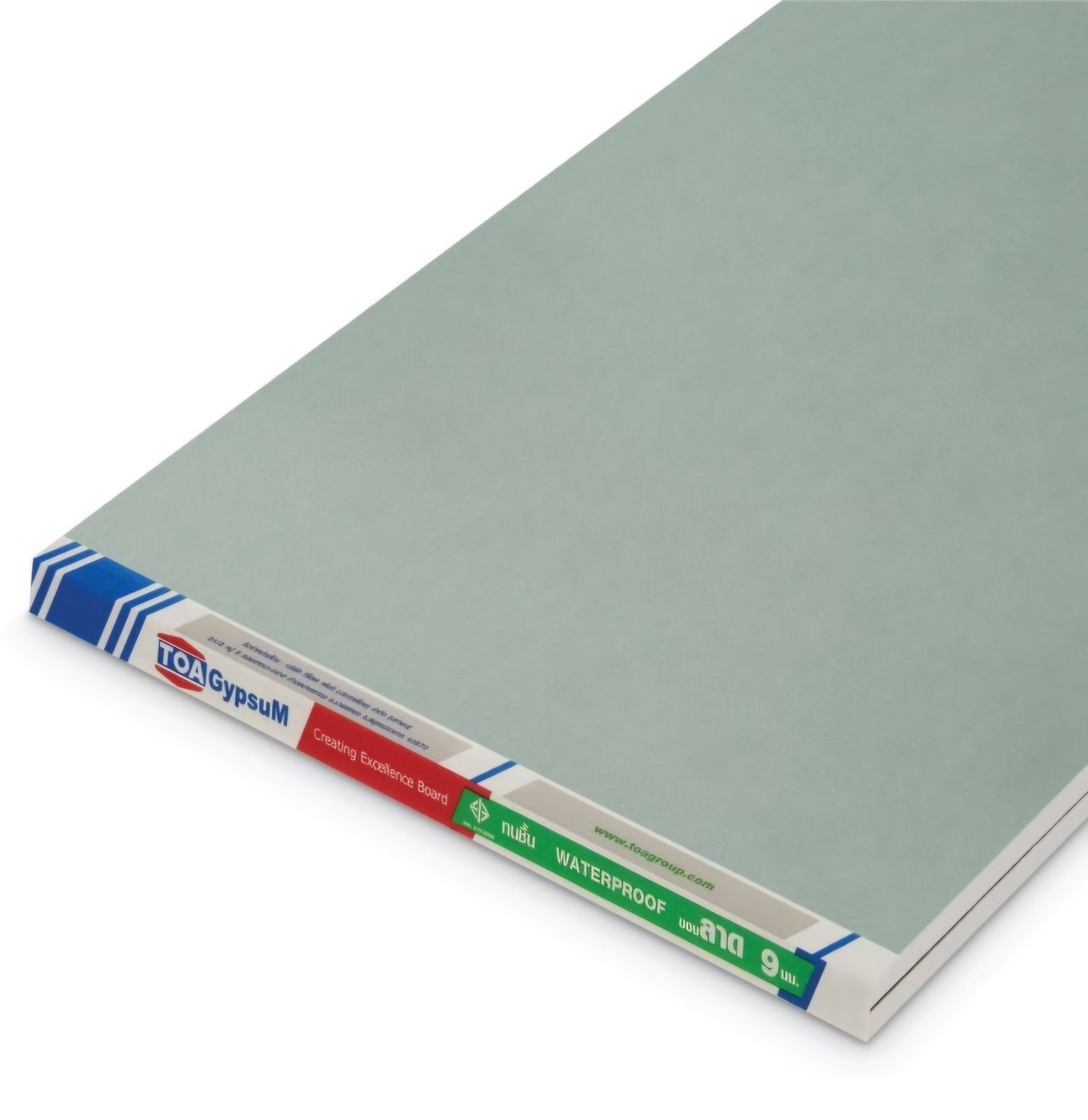 ยิปซั่มบอร์ด ทนชื้น ตราทีโอเอ(TOA) 120*240*9 มม. (ขอบลาด)