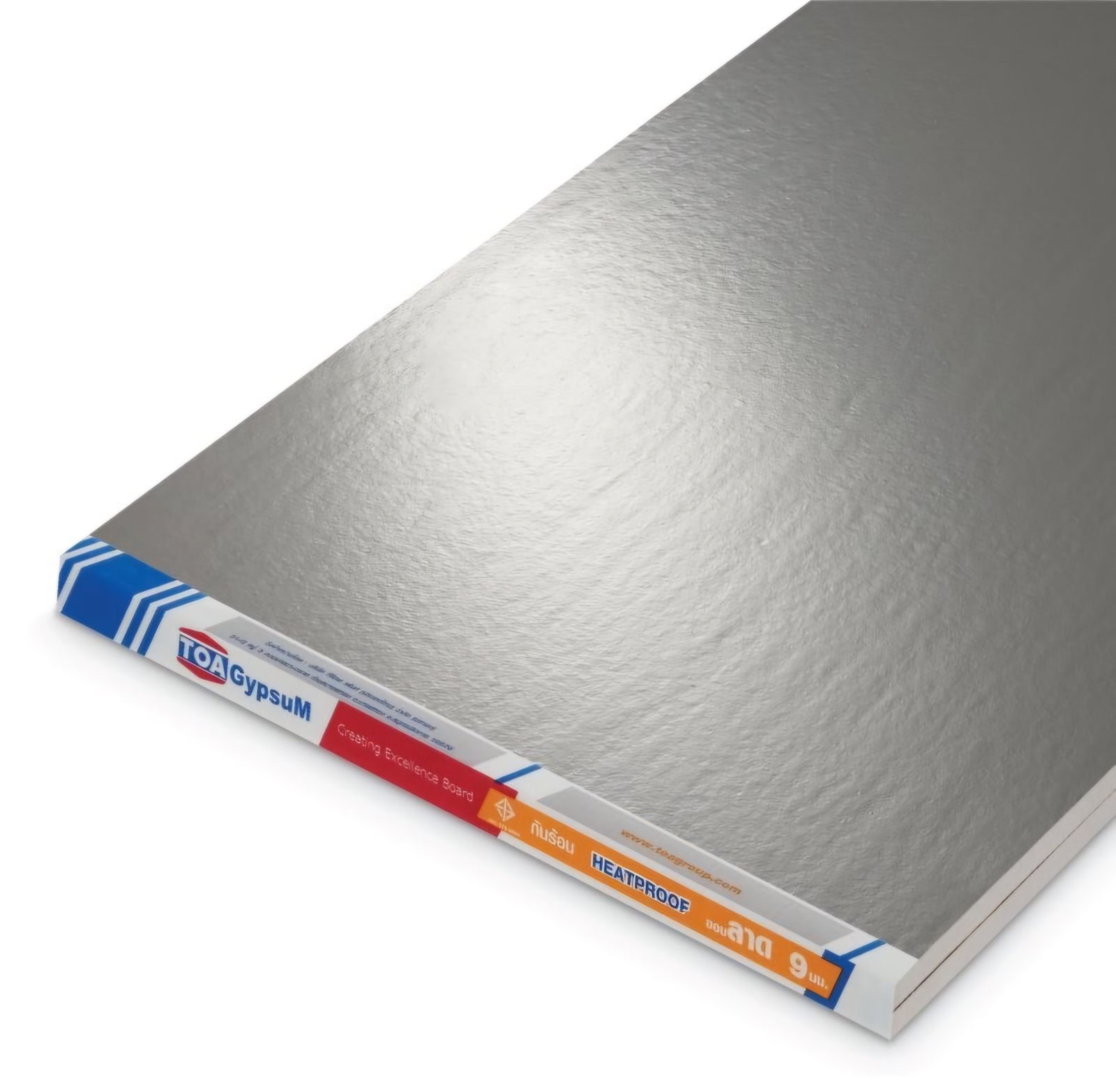 ยิปซั่มบอร์ด ทนร้อน ตราทีโอเอ(TOA) 120*240*9 มม. (ขอบลาด)