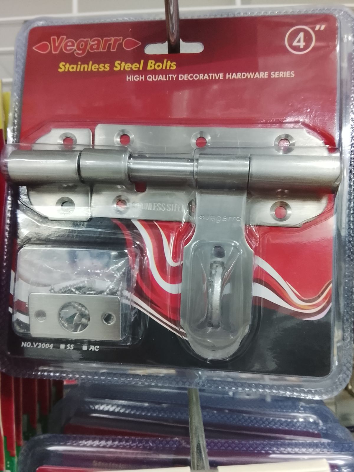 กลอนแสตนเลส 4" V3004 SS  วีก้า