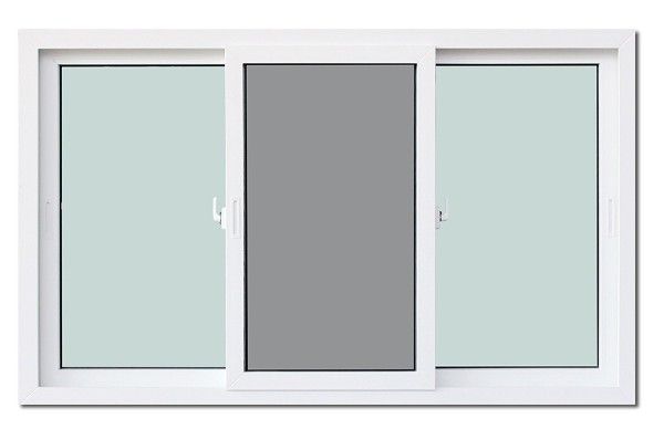 หน้าต่าง อลูมิเนียม 3 ช่อง Window Asia สีขาว บานเลื่อน มุ้ง 180*110 ECO