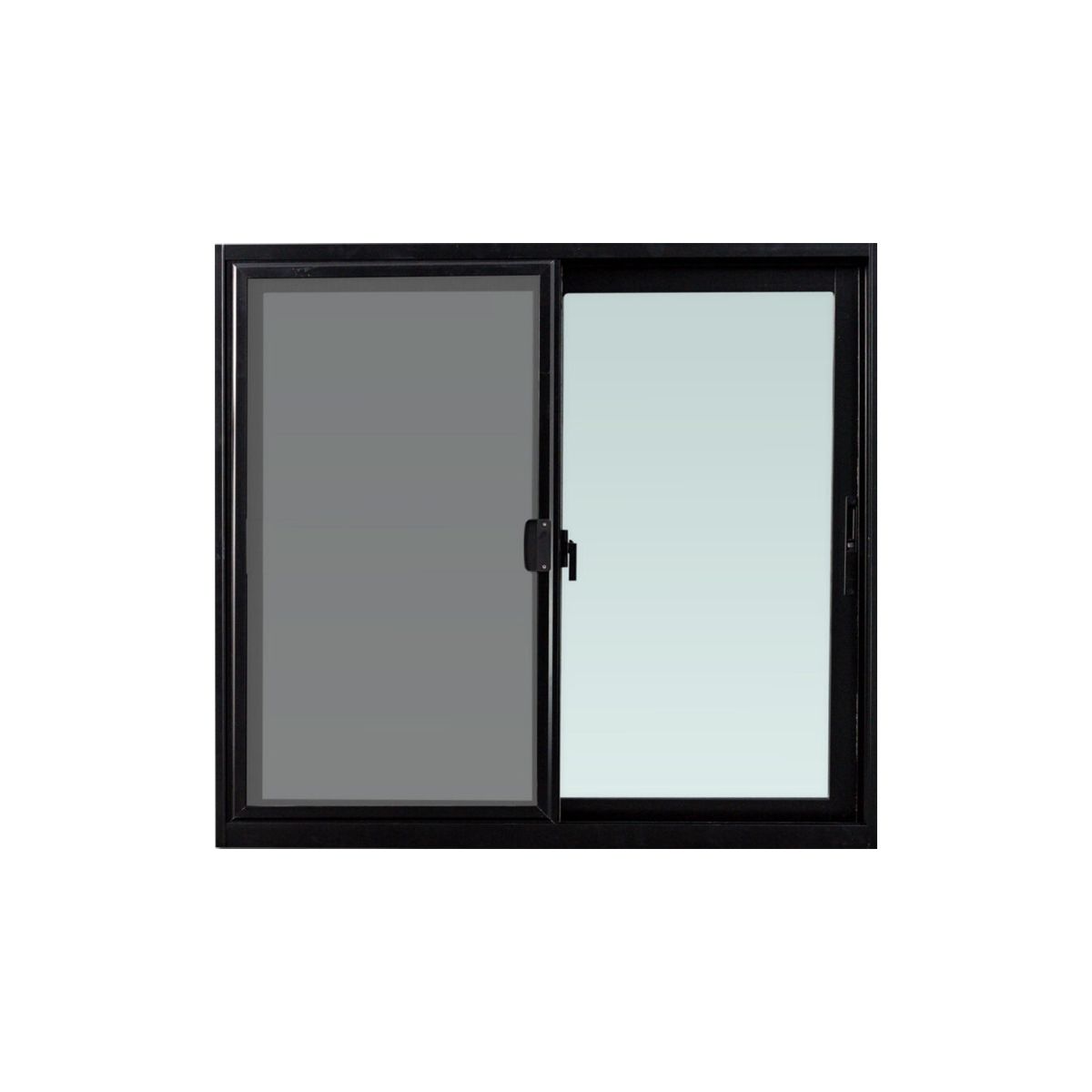 หน้าต่าง อลูมิเนียม 2 ช่อง Window Asia สีดำ บานเลื่อน ไม่มุ้ง 100*100 ECO