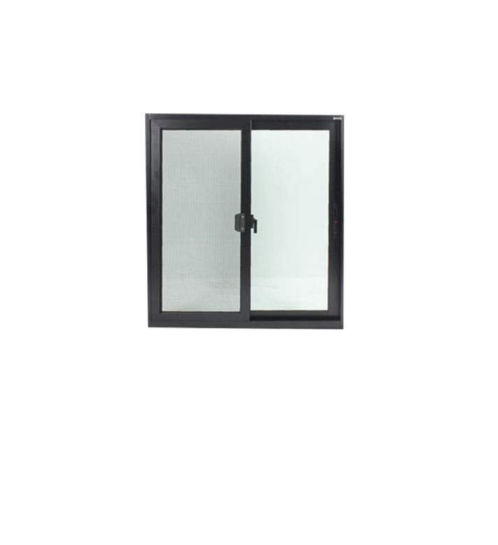 หน้าต่าง อลูมิเนียม 2 ช่อง Window Asia สีดำ บานเลื่อน มุ้ง 100*100 ECO