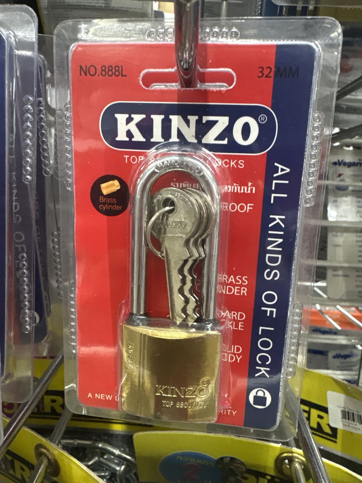 กุญแจ KINZO  32 mm. คอยาว