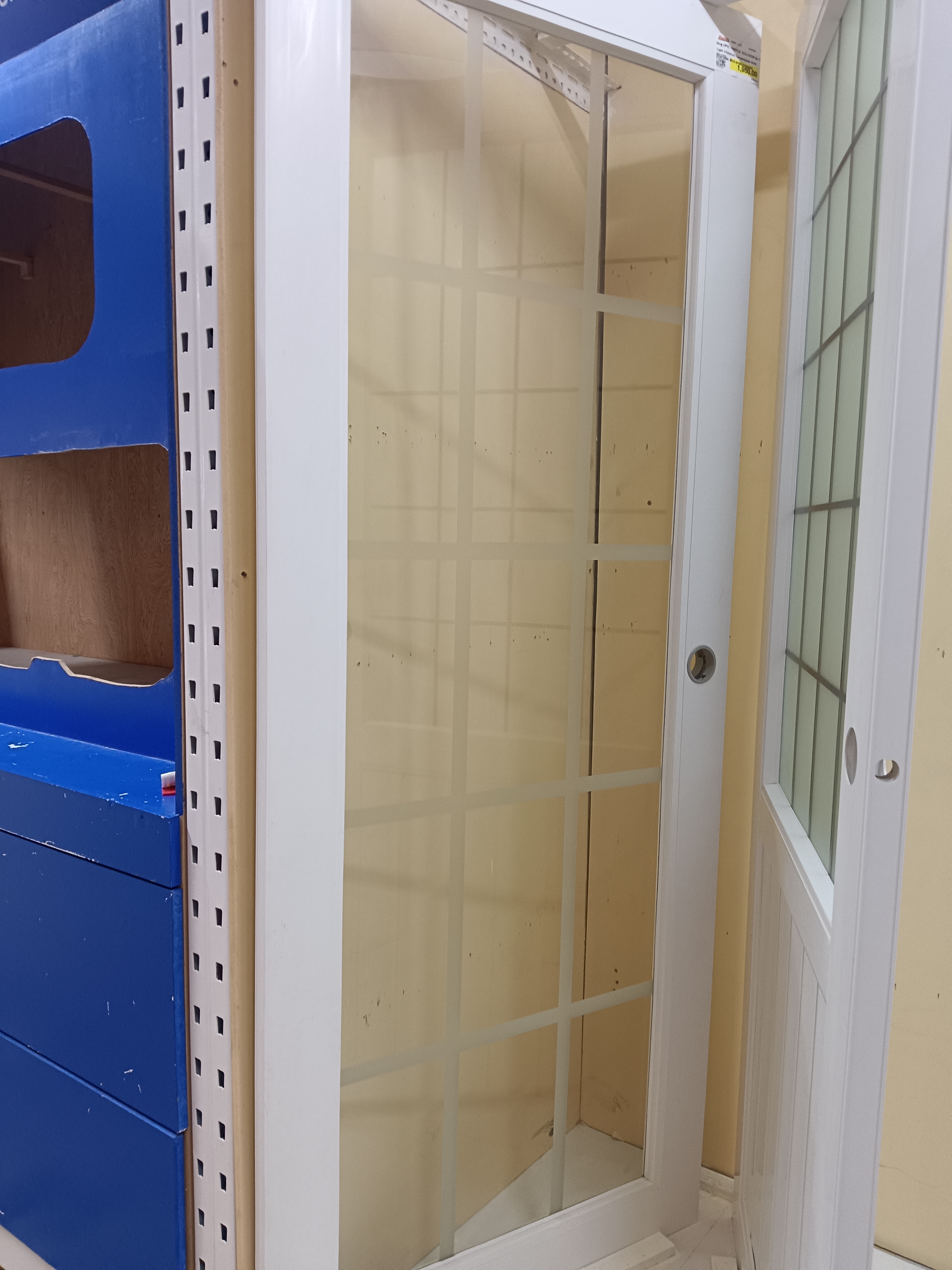 ประตู UPVC PROFILE ECO-DOOR รุ่น 15 Light บานกระจก Temperglass ขนาด 80*200 ซม. สีขาว (ภายใน/ภายนอก)