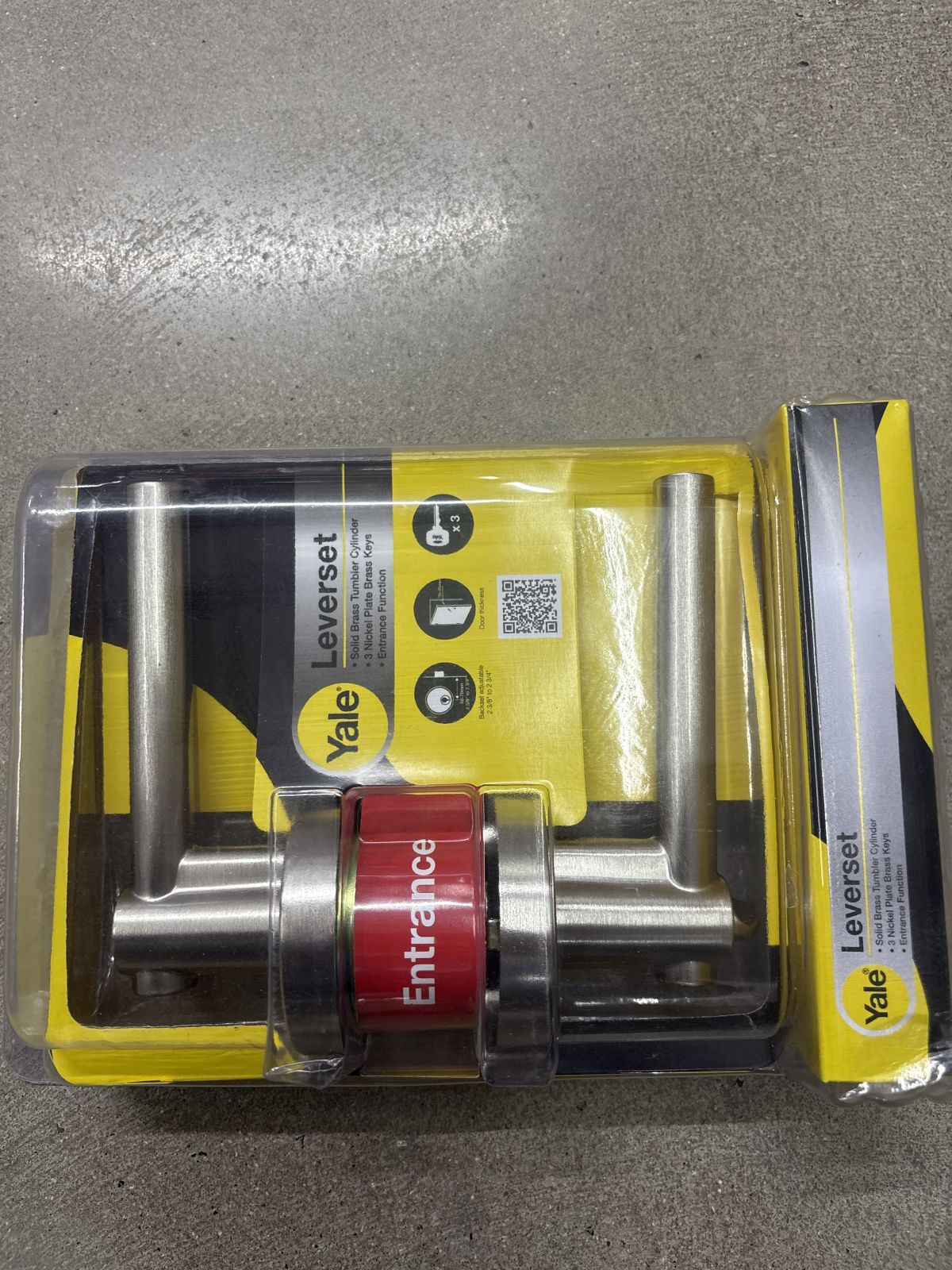 มือจับก้านโยก Yale รุ่นพรีเมี่ยมห้องทั่วไป แบบกลม นิกเกิ้ลด้าน L9127US15