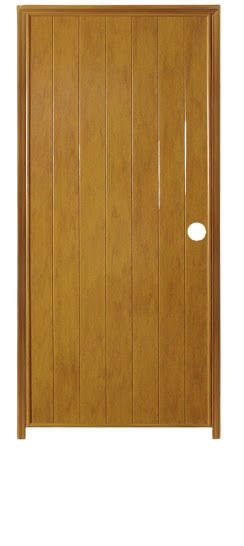 ประตู PVC BERRY พร้อมวงกบ 70*180 เรียบ BR1 สีสักทอง (เจาะ)