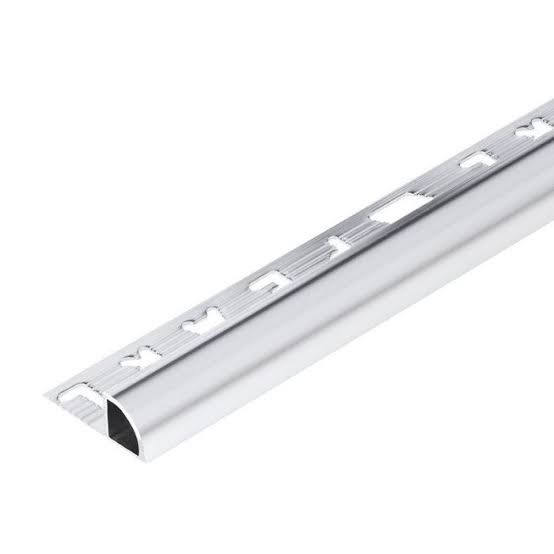 คิ้วกระเบื้อง อลูมิเนียม แบบโค้ง สีเงินเงา 10 มิล MR10-04