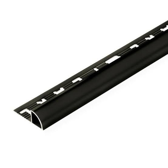 คิ้วกระเบื้อง อลูมิเนียม แบบโค้ง สีดำเงา 10 มิล MR10-07