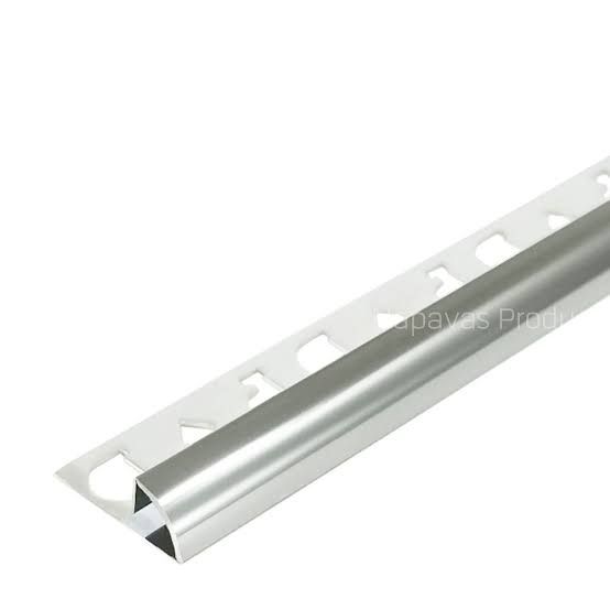 คิ้วกระเบื้อง อลูมิเนียม แบบโค้ง สีเงินเงา 13 มิล MR13-04