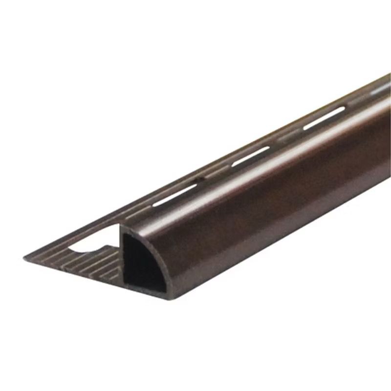 คิ้วกระเบื้อง อลูมิเนียม แบบโค้ง สีน้ำตาลเงา 13 มิล MR13-03