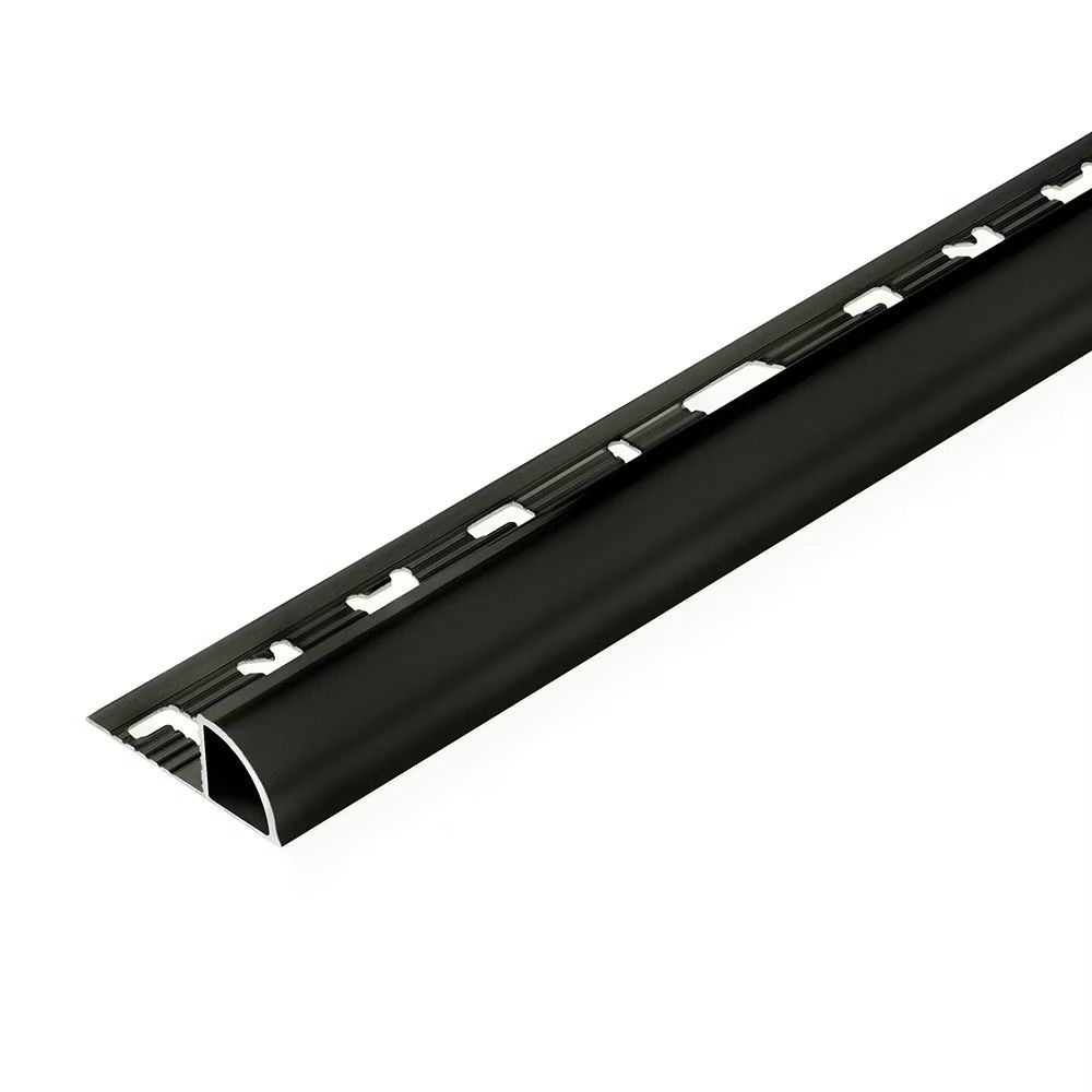 คิ้วกระเบื้อง อลูมิเนียม แบบโค้ง สีดำเงา 13 มิล MR13-07