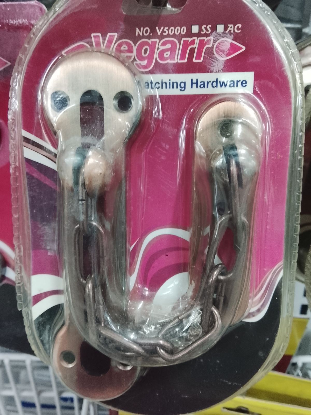 กลอนนิรภัย แสตนเลสรมดำ  V7111AC  วีก้า