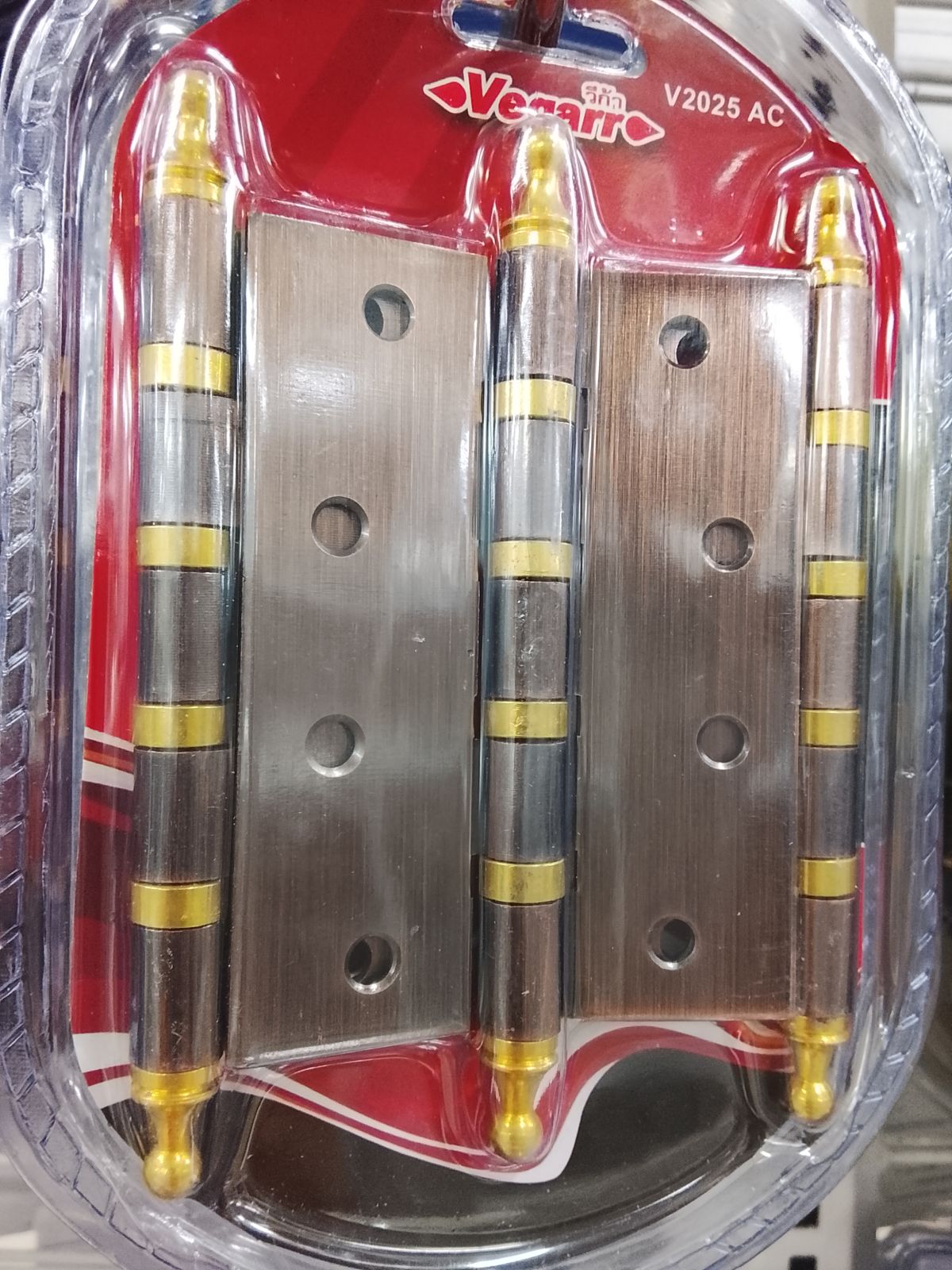 บานพับแสตนเลสแกนเล็ก  จุกทอง V2025 AC วีก้า