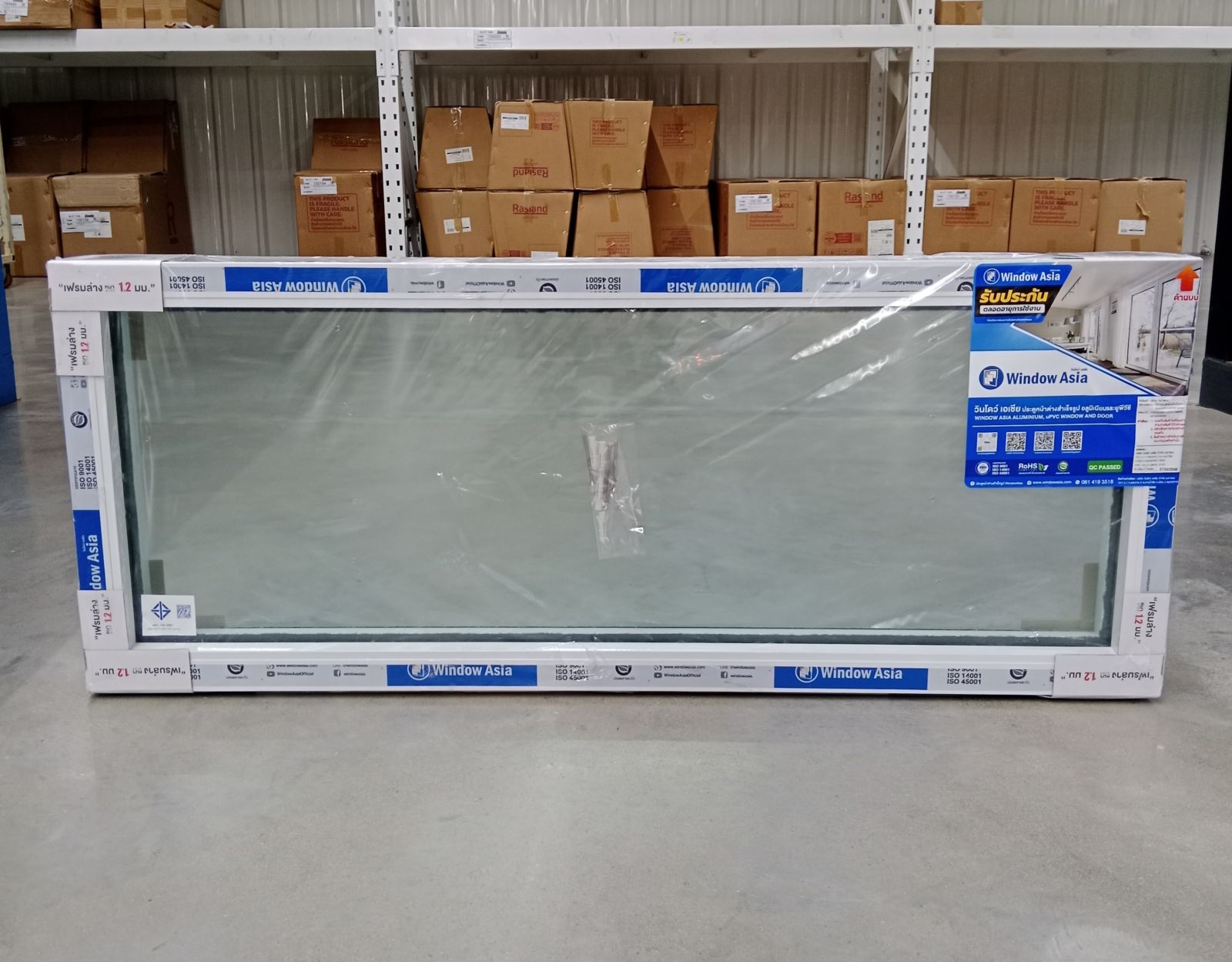 หน้าต่าง อลูมิเนียม Window Asia สีขาว ช่องแสง 100*40 ST