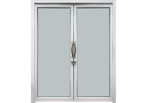 ประตูสวิง อลูมิเนียม อบขาว (ก.ภัทร) 190*205 