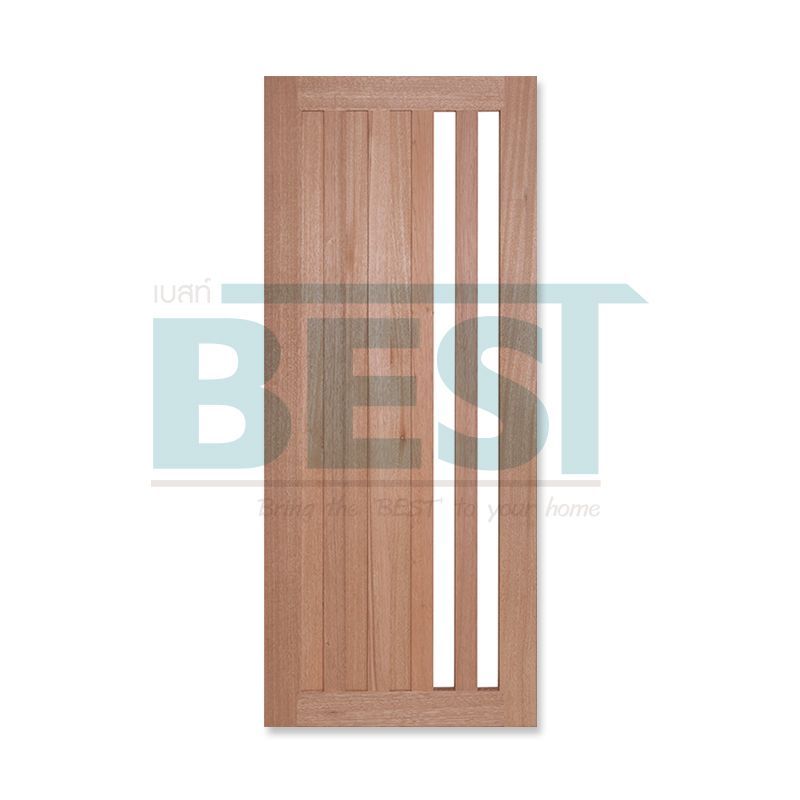 ประตูไม้สยาแดง GS-47 บานทึบ+กระจกฝ้า"  80*200 (BEST)