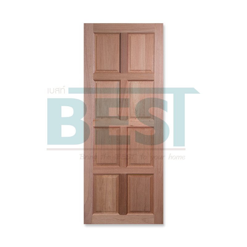 ประตูไม้สยาแดง GS-48 ลายโมเดิร์นไม่แกะสลัก"  90*200 (BEST)
