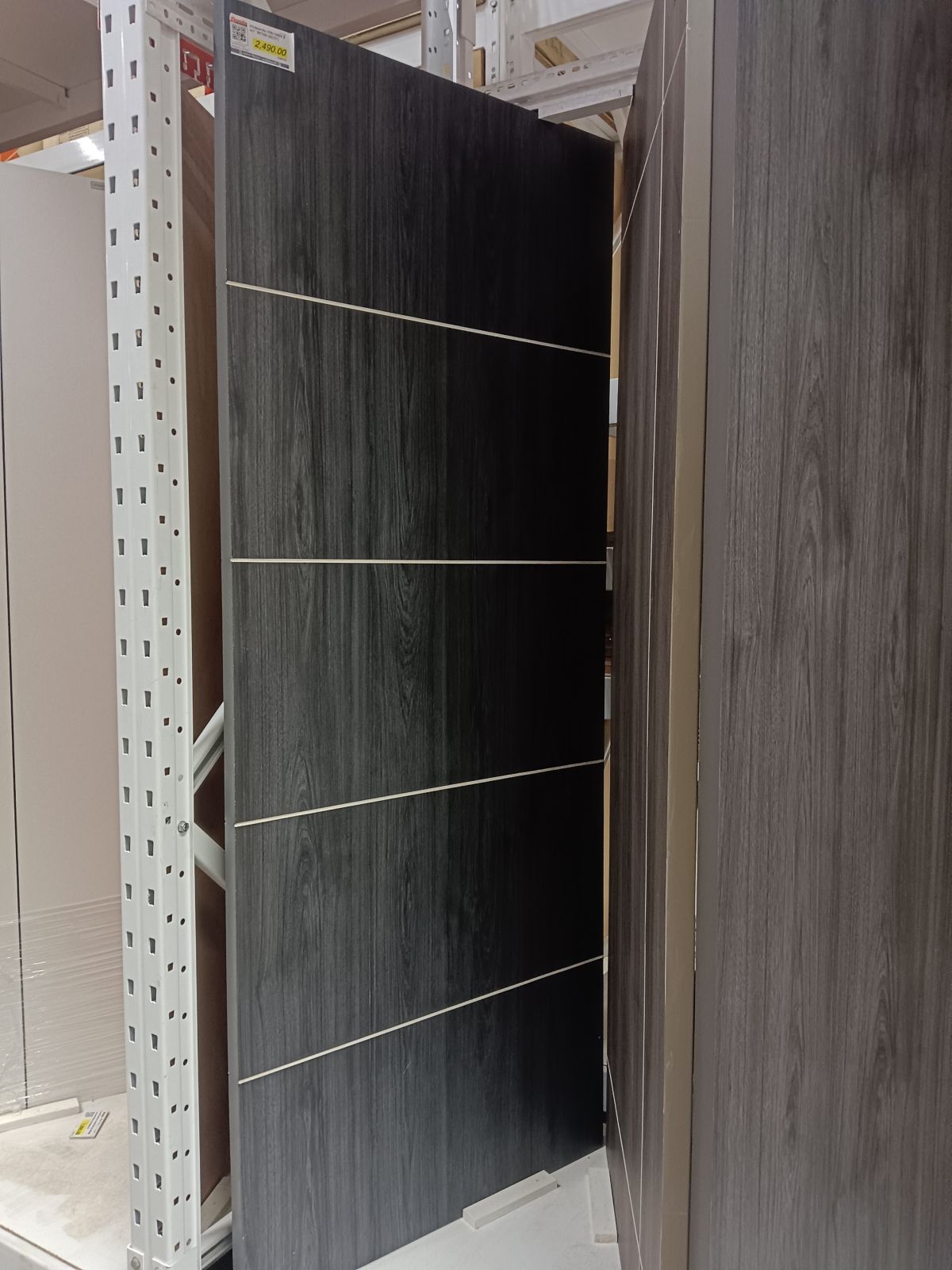 ประตูเมลามิน V08-GM04 สีเทา"  80*200 (BEST)