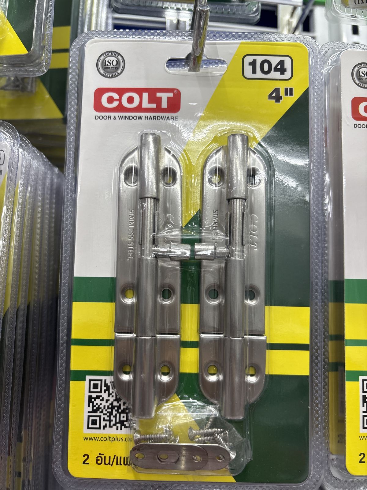 กลอนสแตนเลส 4" รุ่น 104 SS (2อัน/ชุด) COLT LITE