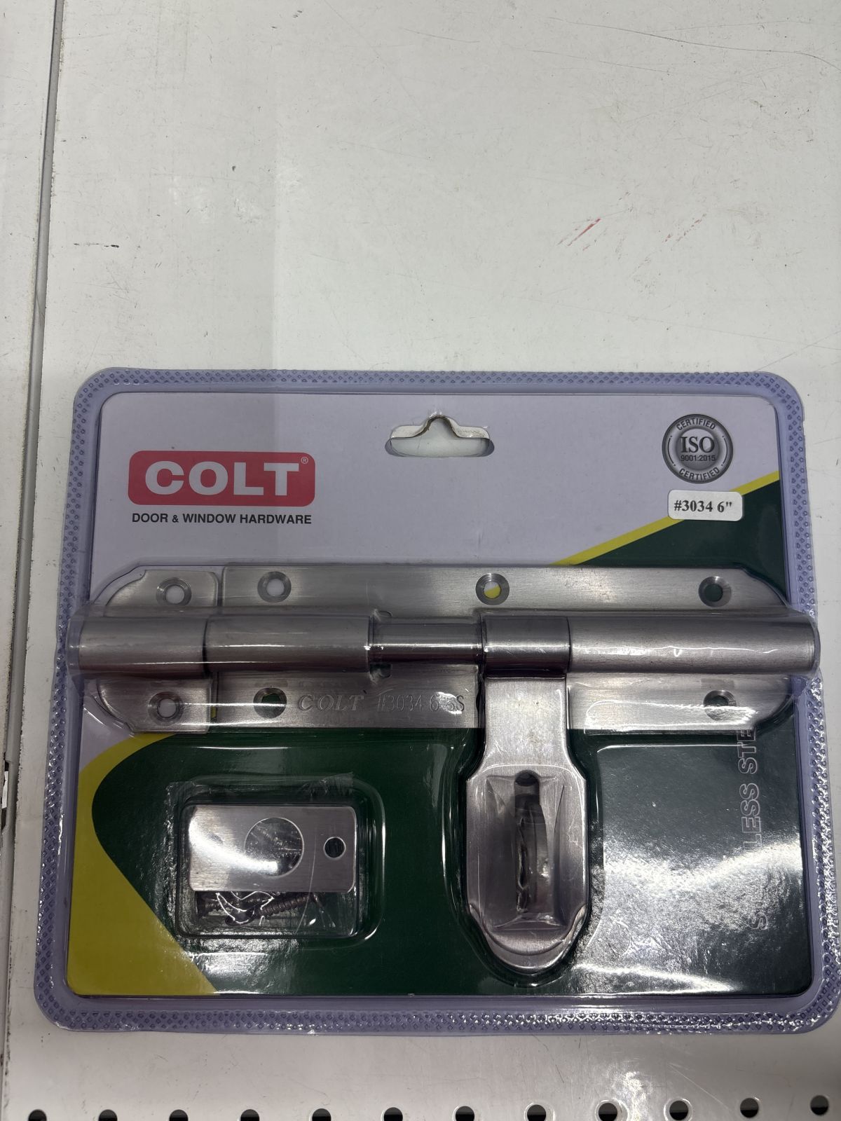กลอนขวางสแตนเลส 6" รุ่นแผง 3034 COLT LITE