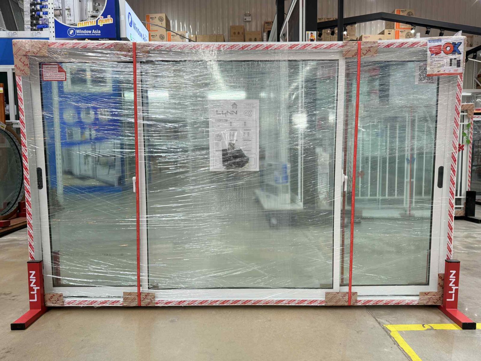 หน้าต่าง อลูมิเนียม 3 ช่อง Lynn บานเลื่อน FIX1 OK (180*110 cm) LP-OKX-W04-00 สีขาว