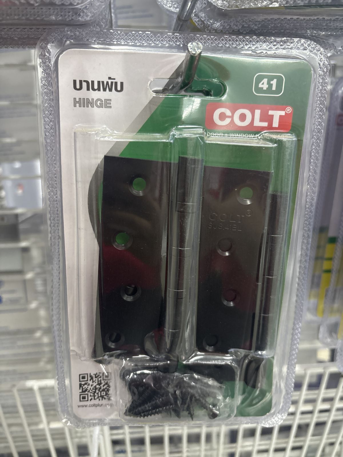 บานพับสแตนเลส รุ่น 41 4"*3"*2.0 มม. 4BB (3อัน/แผง) COLT