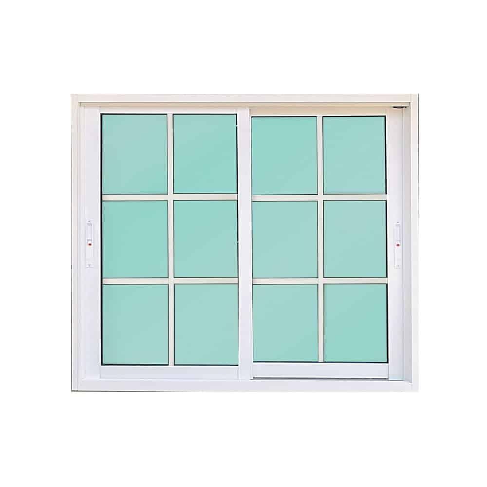 หน้าต่างสเปน อลูมิเนียม 6 ฟัก (ก.ภัทร) สีขาว 120*110 บานเลื่อน+มุ้ง