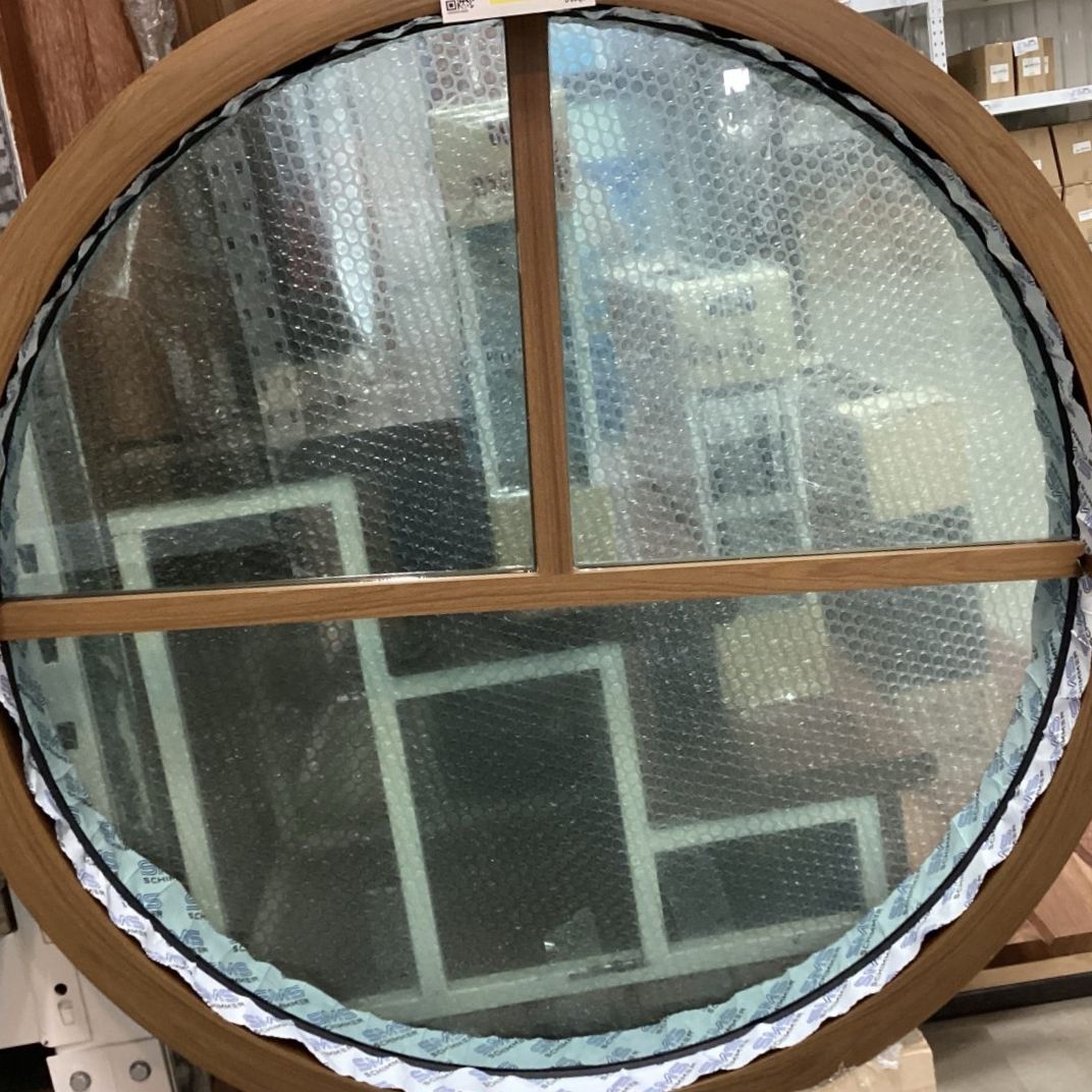 อลูมิเนียมช่องแสงวงกลม 3ฟัก D90 ลายไม้สักทอง (ก.ภัทร)