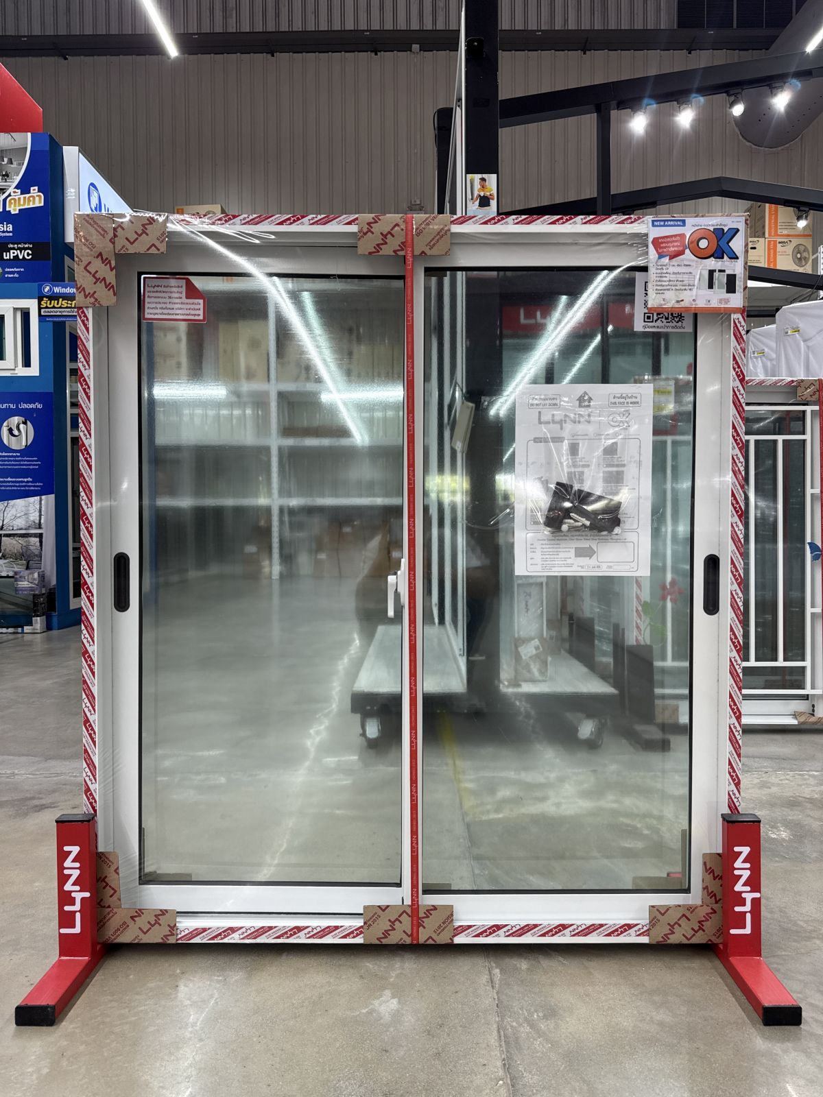 หน้าต่าง อลูมิเนียม 2 ช่อง Lynn บานเลื่อนสลับ OK (100*110 cm) LP-OKX-W10-00 สีขาว