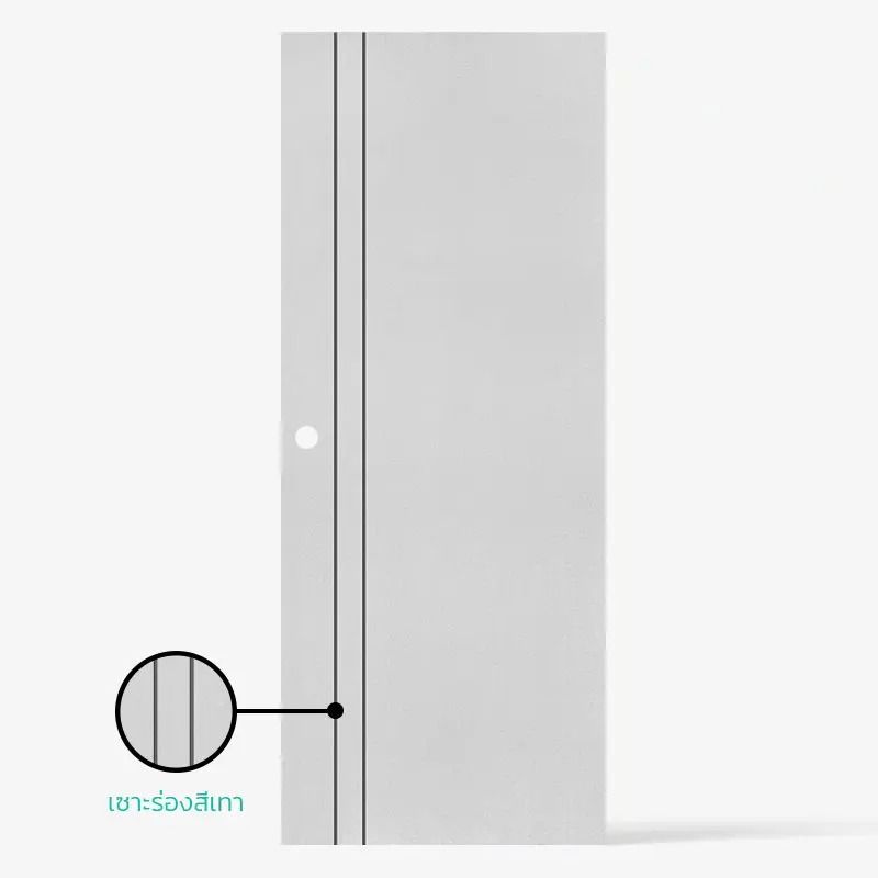 ประตู UPVC Extrusion ECO-DOOR รุ่น PE4 ขนาด 80*200 ซม. สีขาว (ภายใน/ภายนอก)