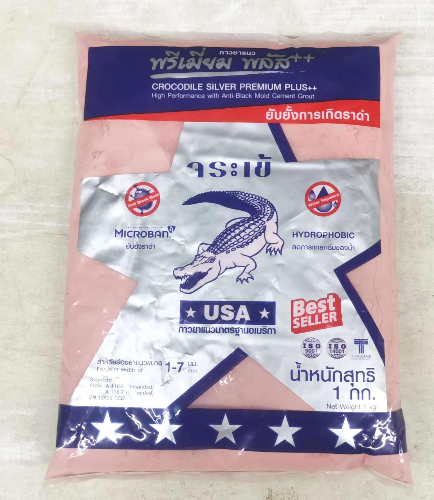 ยาแนวจระเข้ พรีเมี่ยมพลัส สีชมพูมัดหมี่