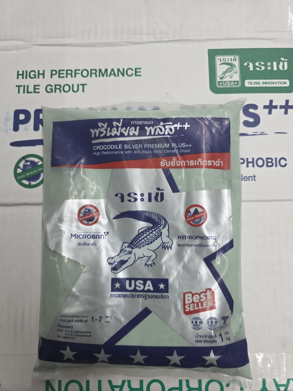 ยาแนวจระเข้ พรีเมี่ยมพลัส สีเขียวตองอ่อน