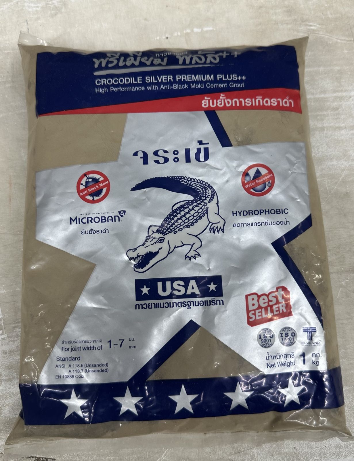 ยาแนวจระเข้ พรีเมี่ยมพลัส สีน้ำตาลดินเหนียว