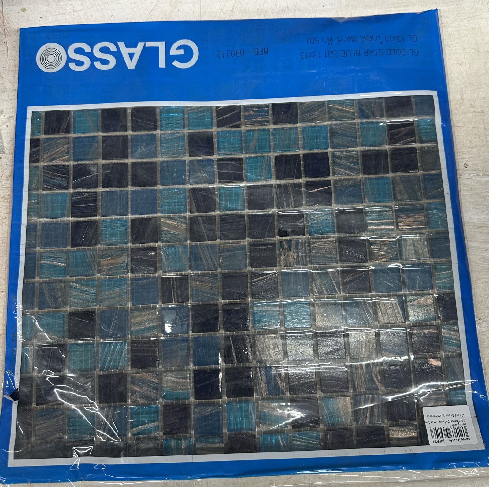 กระเบื้องเซรามิคโมเสด 13*13 โกลด์ สตาร์ ฟ้า S01 GL COTTO/PM