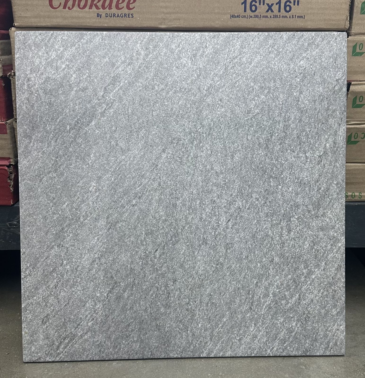 กระเบื้องเซรามิค 16*16 โชคดีเพชรงาม เทา DURAGRES เกรด A/1