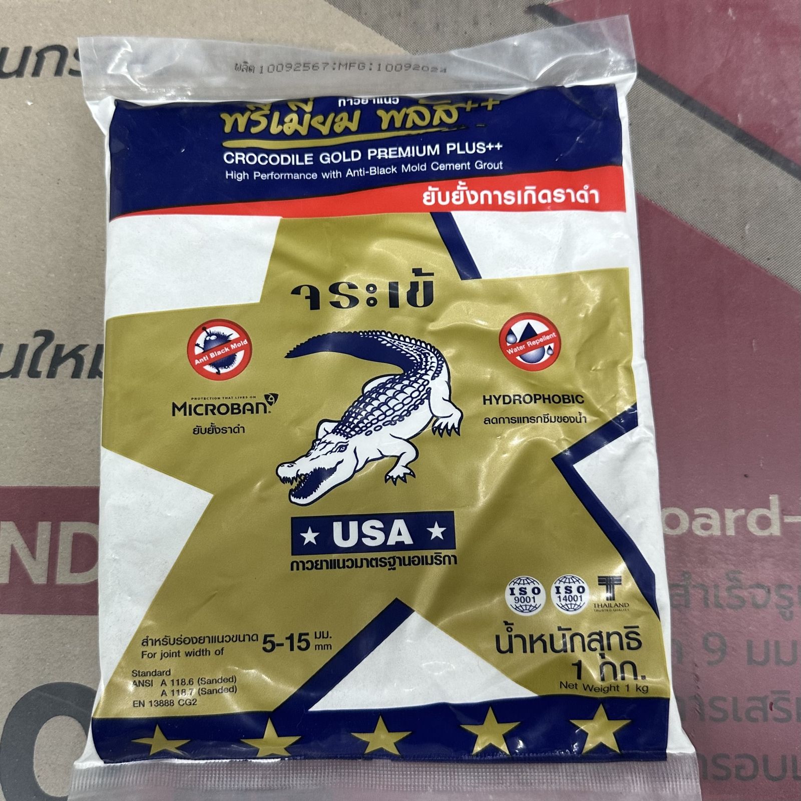 ยาแนวจระเข้ พรีเมี่ยมพลัส ทอง สีขาวไข่มุก