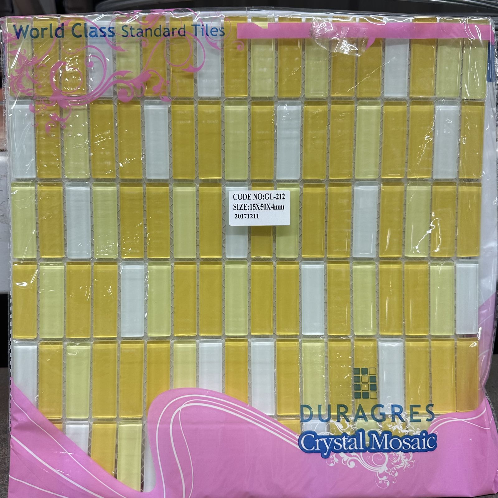 กระเบื้องเซรามิคโมเสด 12*12 GL-212 เยลโล่ ไลน์เนอร์  DURAGRES