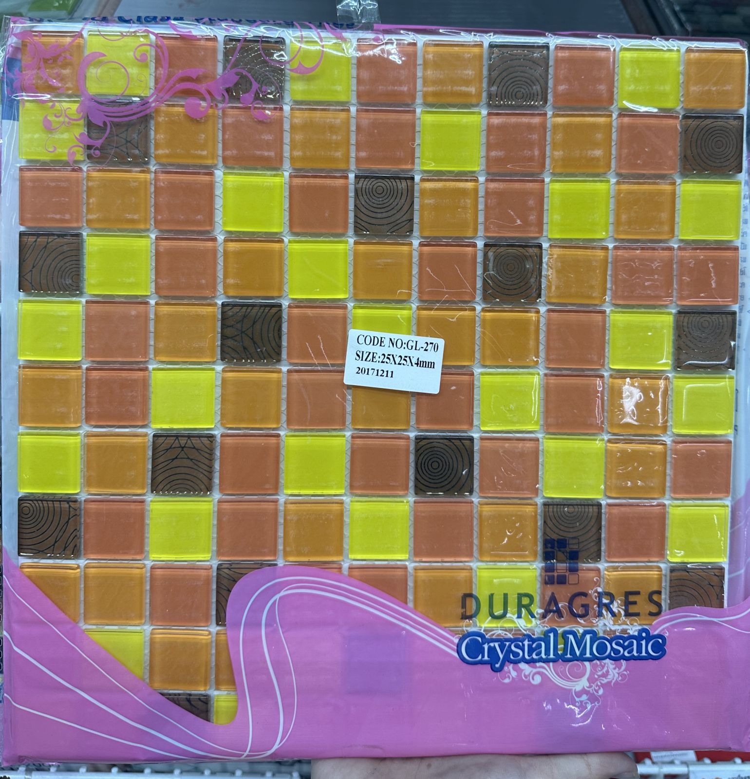 กระเบื้องเซรามิคโมเสด 12*12 GL-270 ดิซซี่ ออเรนจ์  DURAGRES