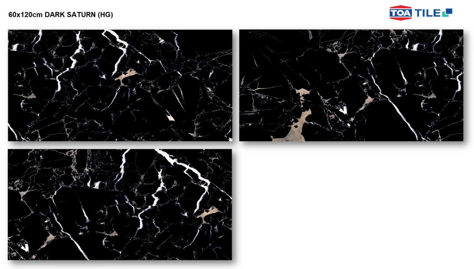 กระเบื้องแกรนิตโต้ 60*120 ซม. DARK SATURN สีดำลาย (กระเบื้อง TOA)
