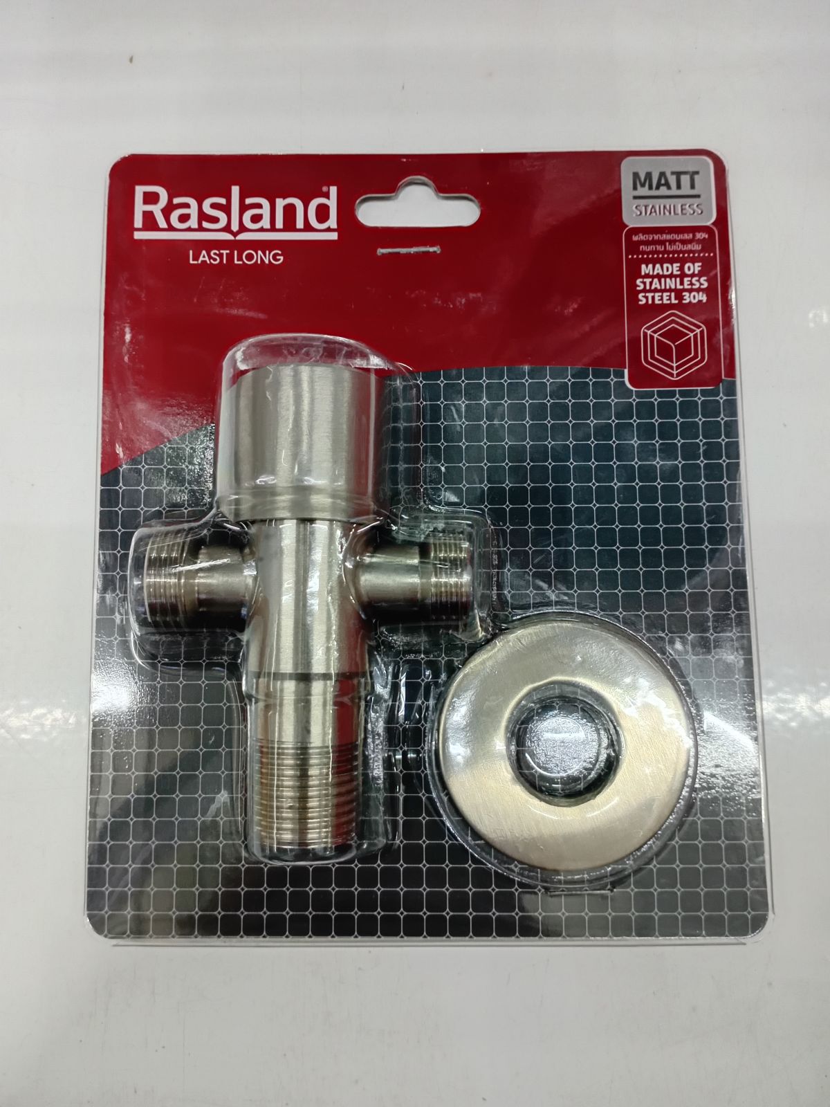 สต๊อปวาล์วสามทาง ด้ามเทิน สแตนเลส Rasland RS BS004