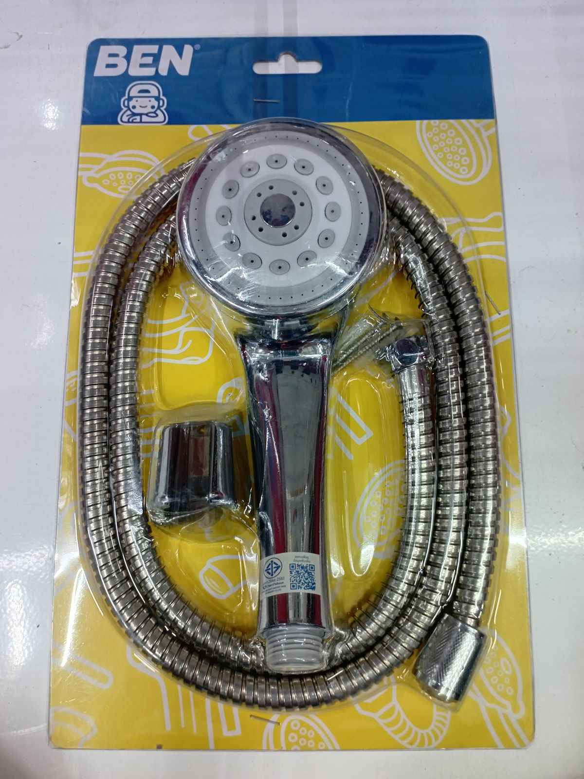 (CL)ชุดฝักบัวมือโครเมียมWARISU ครบชุดพร้อมสาย/ขอแขวน พลาสติก ABS BEN WS1000