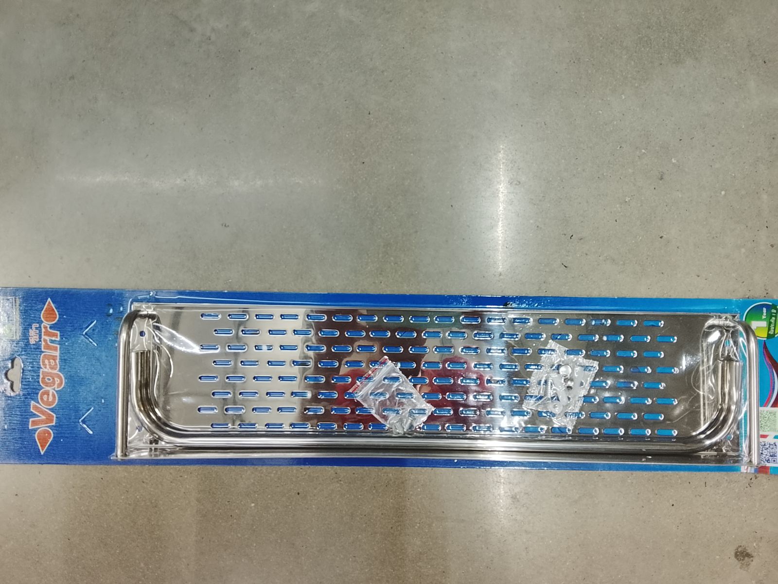 ชั้นวางแสตนเลส มีราว 50*12*10 cm. วีก้า VG1011