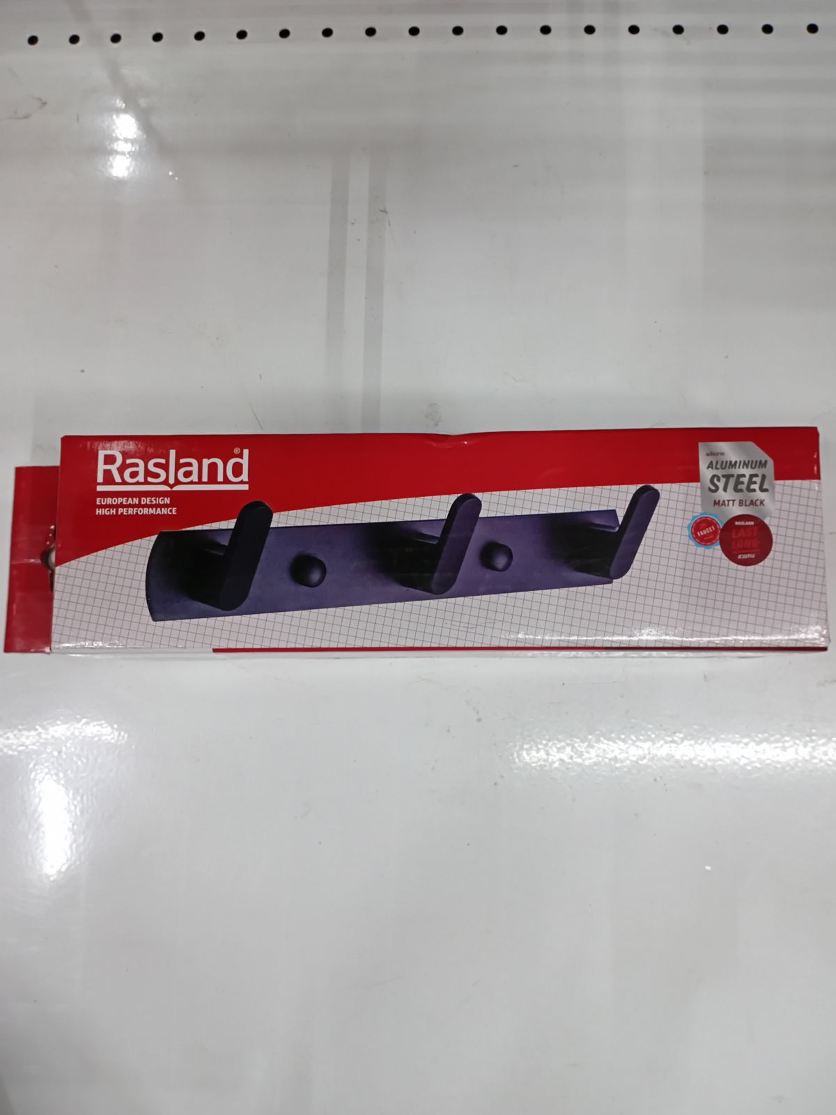ขอแขวนผ้าสแตนเลส 3 ขอ Rasland รุ่น RA 5678-BLACK สีดำ