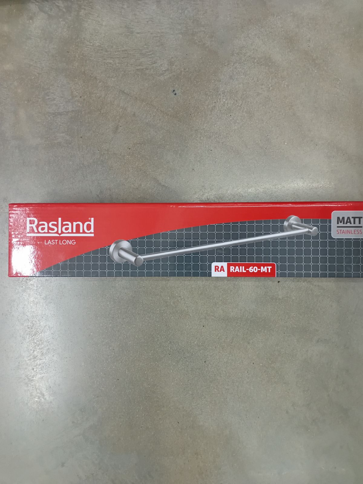 ราวแขวนผ้าแสตนเลส 60 ซม. Rasland รุ่น RA RAIL-60-MT แบบด้าน