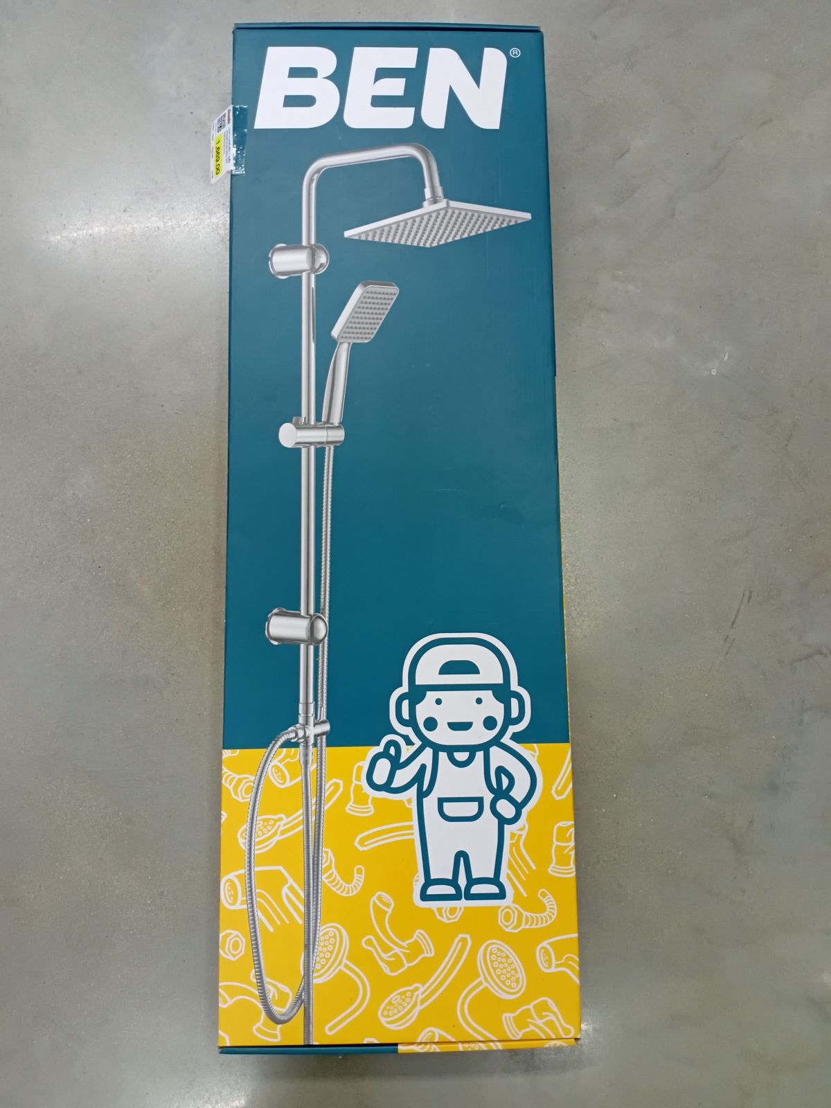 เรนชาวเวอร์น้ำเย็น 1 ระดับ พร้อมฝักบัวมือ BEN BN 9363RAIN-SQ