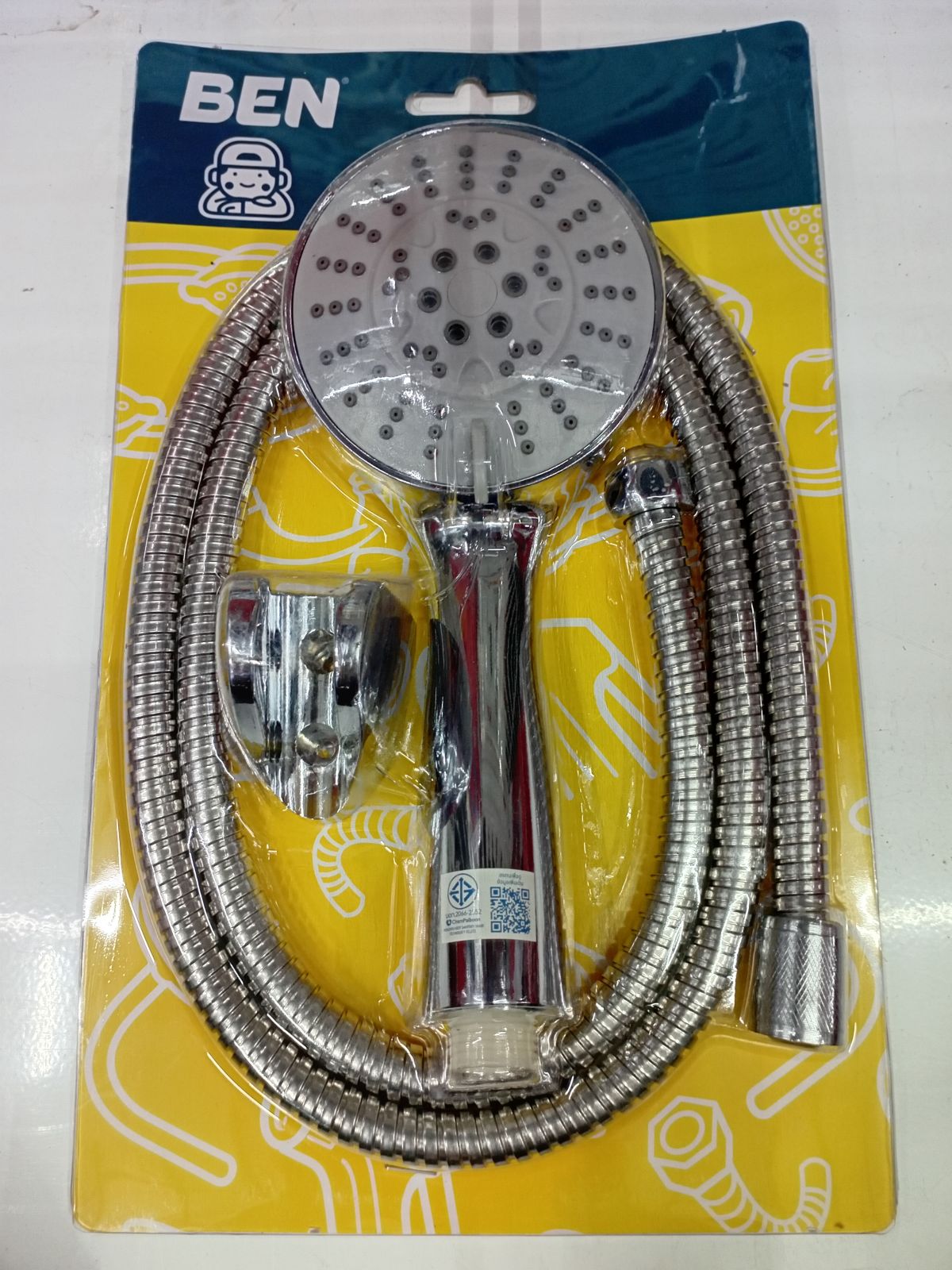 (CL)ฝักบัวมือ พร้อมสายและขอแขวนครบชุด โครเมียม BN 567890