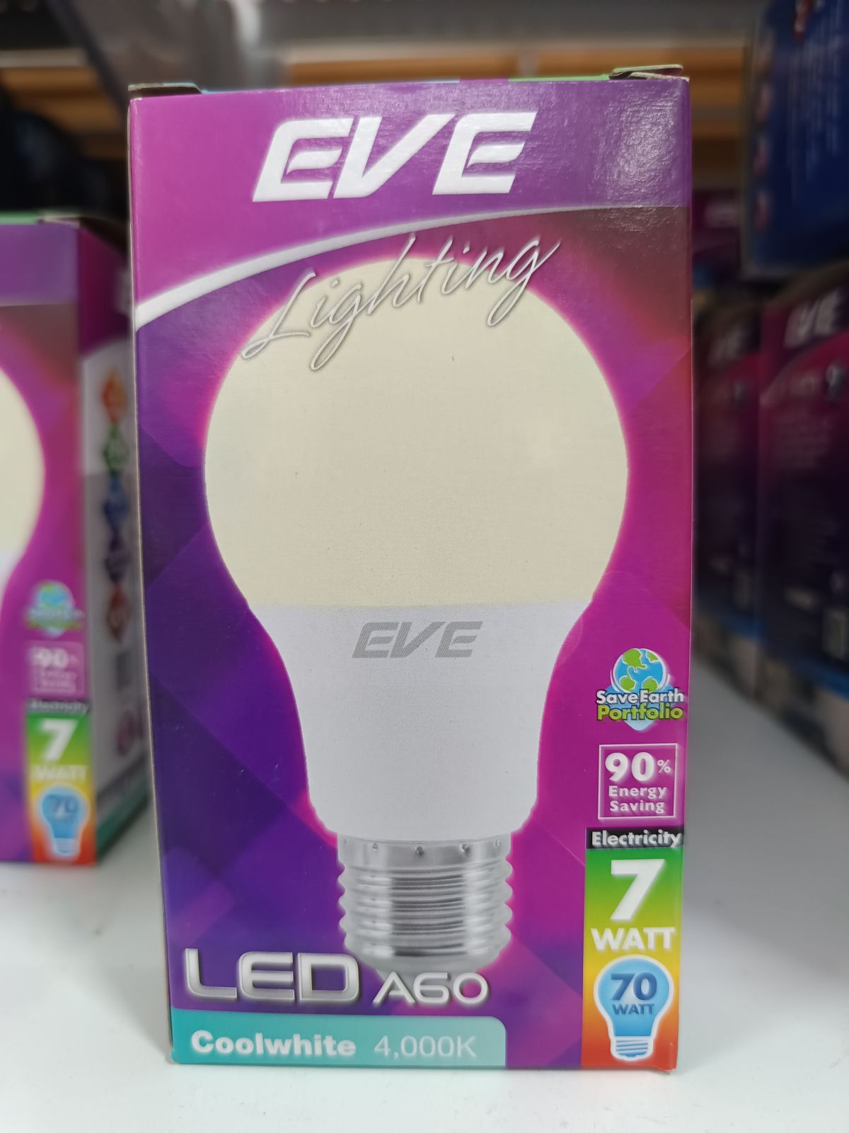 หลอด LED รุ่น A60 7 วัตต์ คูลไวท์ E27 EVE